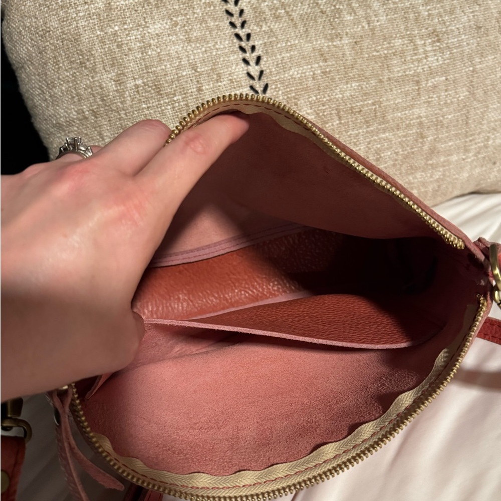 Portland Leather Large Poppy Crossbody in Watermelon 🍉(discontinued color) - Picture 3 of 11